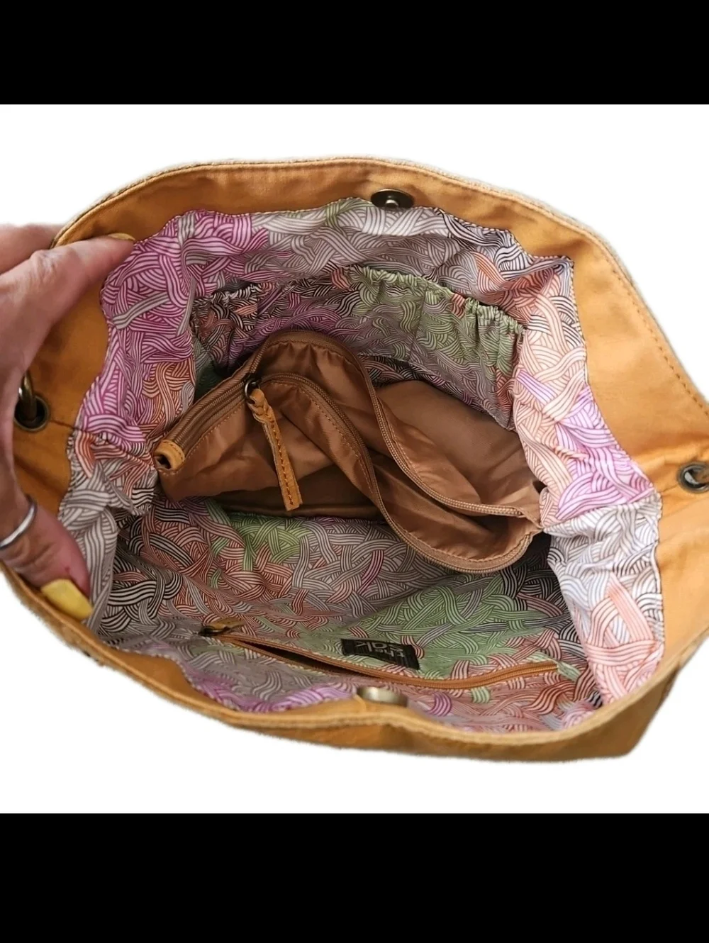 The Sak Beige Indio Leather Hobo Boho Bag